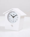 The Early Bird Alarm Clock in White on a white background. 