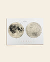 Terrain Map of the Moon on a cream background