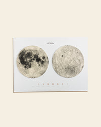 Terrain Map of the Moon on a cream background