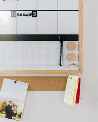 Block Monthly Calendar on a white background