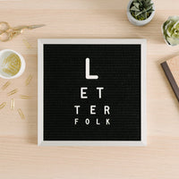 Letterfolk Sans Letter sizes on a letter board. 