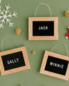 The 3 Pack Letterfolk Ornament Letter Board on a green festive background. 