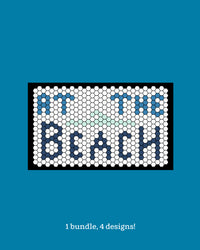 The Letterfolk Coastal Tile Set, Beginner's Bundle on a Tile Mat design on a blue background. 