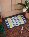 The Letterfolk Modern Farmhouse Tile Set Beginner's Bundle on a Tile Mat design on a blue background.  