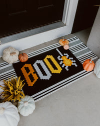 October Spooky season design of the month in a doorway. 
