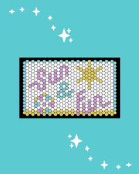 The Letterfolk Make Magic Tile Bundle in a Tile Mat Design on a blue background. 