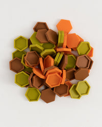 The Letterfolk Harvest  Tile Set all mixed together on a cream background. 