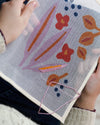Close up of the Paper Flowers Modern Needlepoint Kit. 