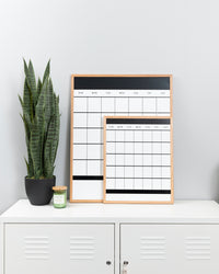 Block Monthly Calendar on a white background