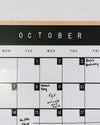 Block Monthly Calendar on a white background