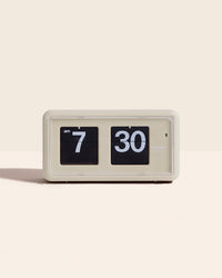 Midcentury Flip Clock in Cream on a cream background