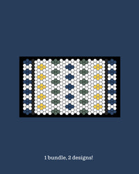The Letterfolk Modern Farmhouse Tile Set Beginner's Bundle on a Tile Mat design on a blue background.  